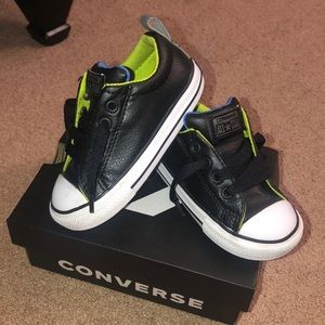Converse black leather shoes size 7